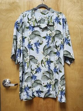Tommy Bahama Grand Frond 100% Silk Hawaiian Camp Shirt Floral Print Sz 3XLB NWT